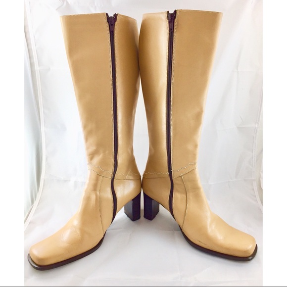 Comfort Maven Shoes - COMFORT MAVEN Tall Italian Saddle Leather Boots